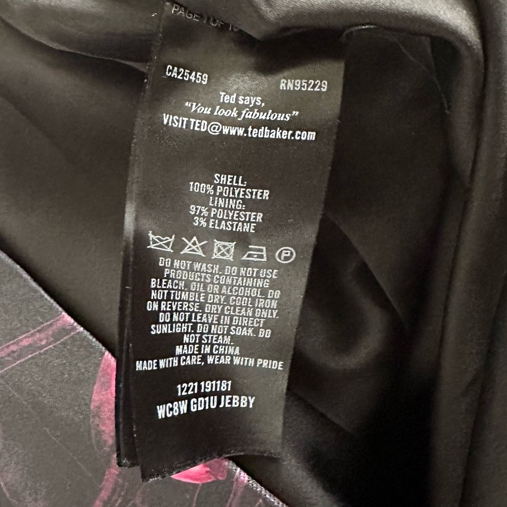 Ted Baker Jebby Splendor Jacquard Dress Black Fuschia Floral - Picture 10 of 13